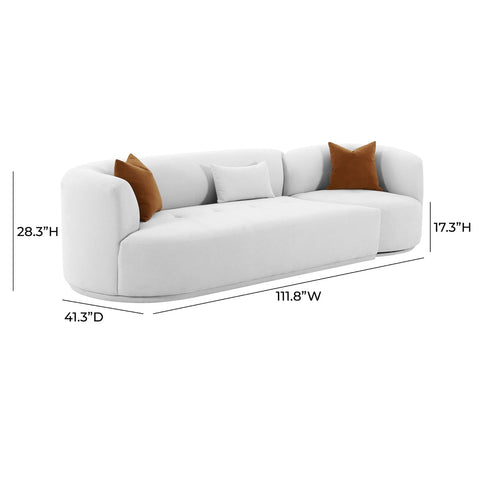 Fickle Grey Velvet 2-Piece Modular LAF Sofa Model: TOV-L6866-G-SO3L