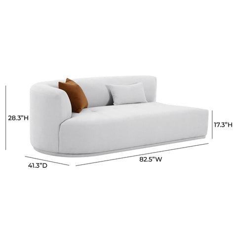 Fickle Grey Velvet Modular LAF Loveseat Model: TOV-L68663