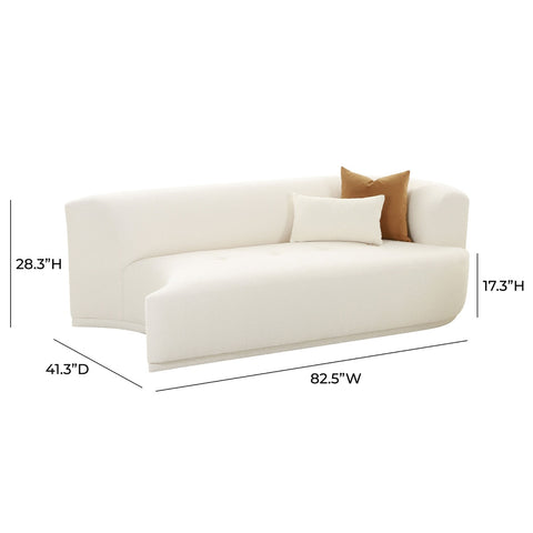 Fickle Cream Boucle Modular RAF Loveseat Model: TOV-L68669