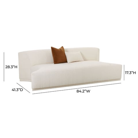 Fickle Cream Boucle Modular Armless Loveseat Model: TOV-L68670