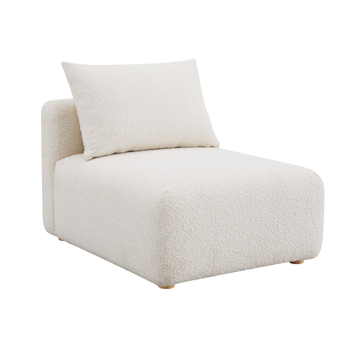 Hangover Cream Boucle Modular Armless Chair Model: TOV-L68787-AC