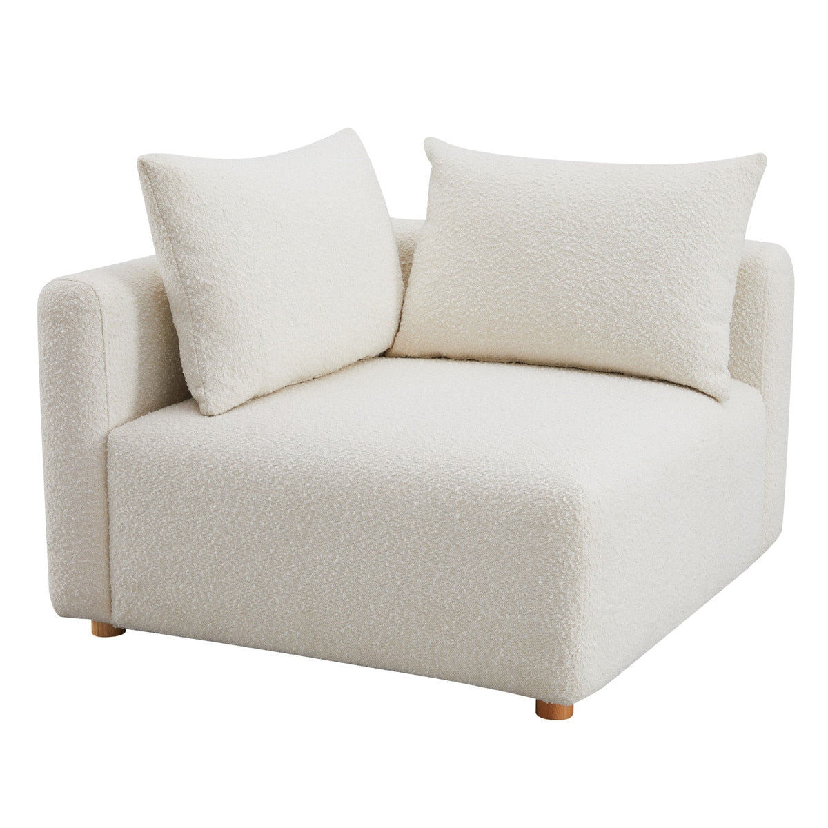 Hangover Cream Performance Boucle Modular Corner Chair Model: TOV-L68787-C