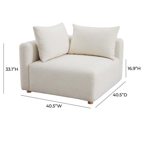 Hangover Cream Performance Boucle Modular Corner Chair Model: TOV-L68787-C