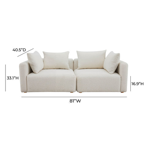 Hangover Cream Boucle Loveseat Model: TOV-L68787-LO
