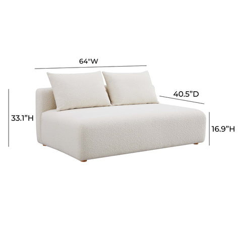 Hangover Cream Boucle Modular Loveseat Model: TOV-L68787-LS