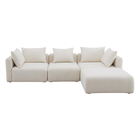 Hangover Cream Boucle 4-Piece Modular Sectional Model: TOV-L68787-SEC