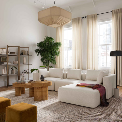 Hangover Cream Boucle 4-Piece Modular Sectional Model: TOV-L68787-SEC