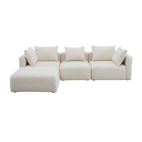 Hangover Cream Boucle 4-Piece Modular Sectional Model: TOV-L68787-SEC