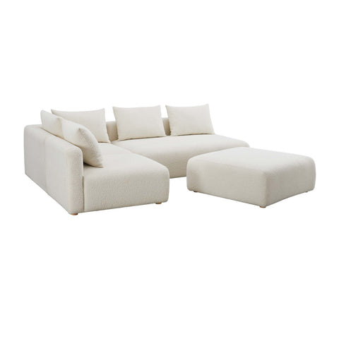 Hangover Cream Boucle 4-Piece Modular Chaise Sectional Model: TOV-L68787-SEC1
