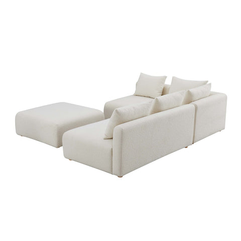 Hangover Cream Boucle 4-Piece Modular Chaise Sectional Model: TOV-L68787-SEC1