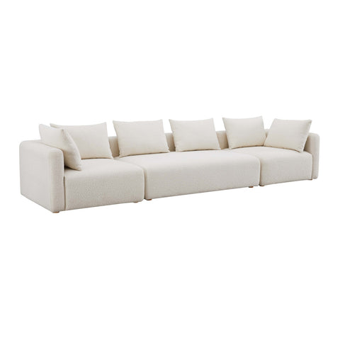 Hangover Cream Boucle 145" Long Sofa Model: TOV-L68787-SO1