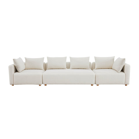 Hangover Cream Boucle 145" Long Sofa Model: TOV-L68787-SO1
