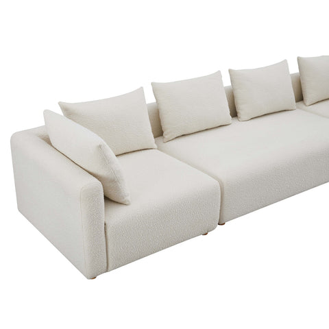 Hangover Cream Boucle 145" Long Sofa Model: TOV-L68787-SO1