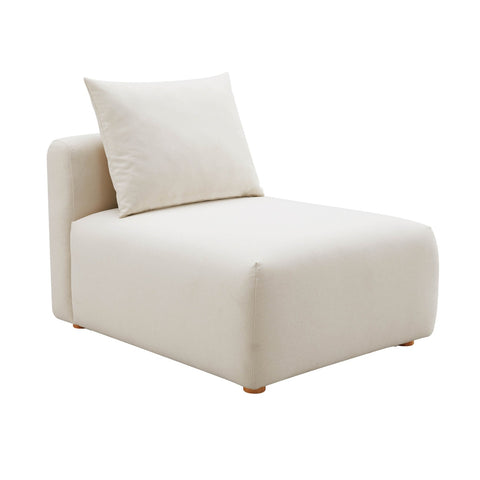 Hangover Cream Performance Linen Modular Armless Chair Model: TOV-L68788-AC