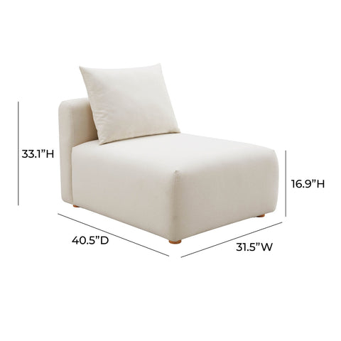 Hangover Cream Performance Linen Modular Armless Chair Model: TOV-L68788-AC