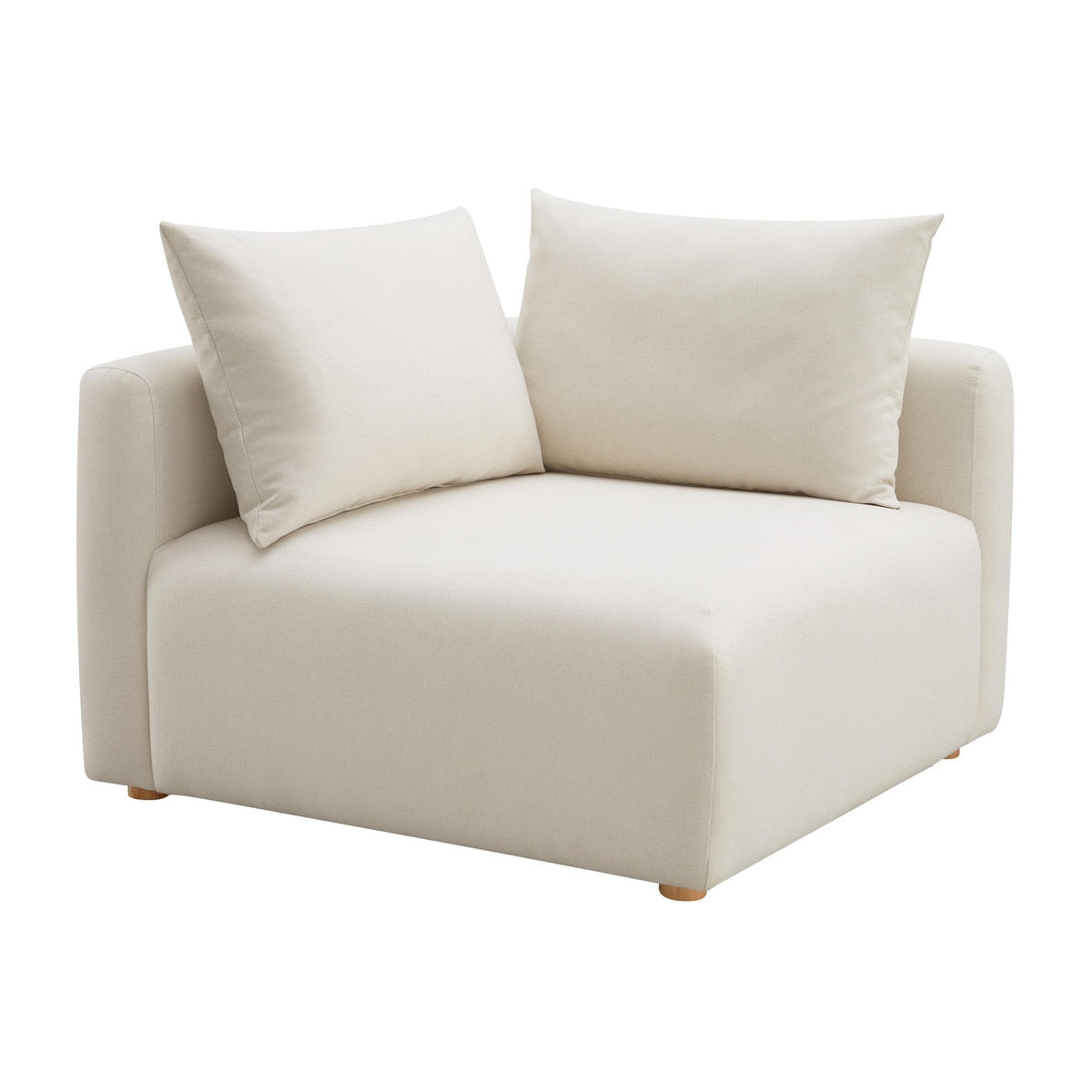 Hangover Cream Performance Linen Modular Corner Chair Model: TOV-L68788-C
