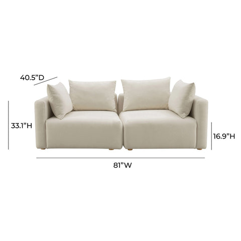 Hangover Cream Performance Linen Loveseat Model: TOV-L68788-LO