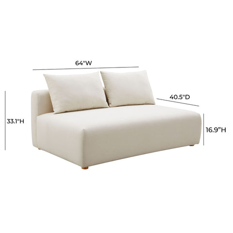 Hangover Cream Performance Linen Modular Loveseat Model: TOV-L68788-LS