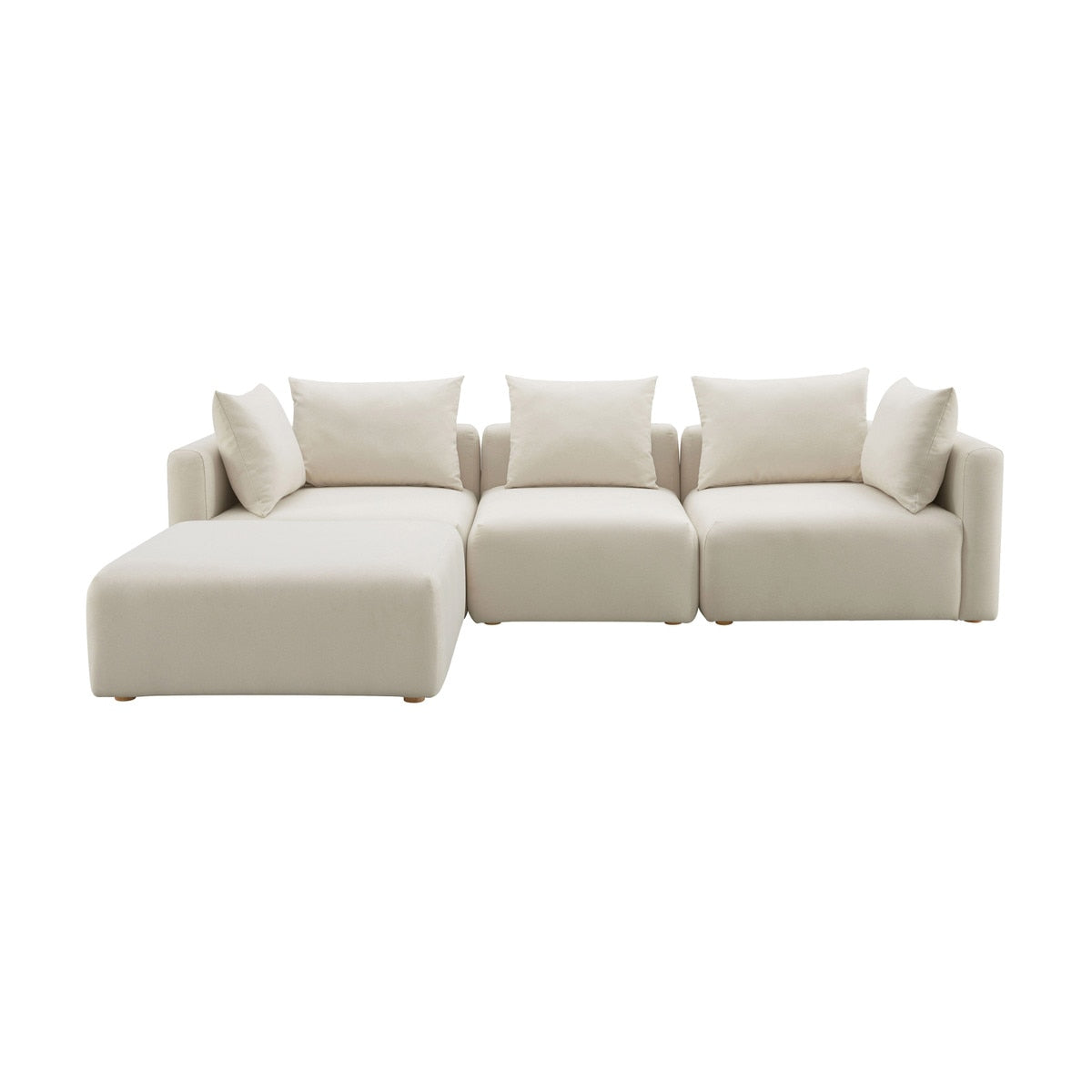 Hangover Cream Performance Linen 4-Piece Modular Sectional Model: TOV-L68788-SEC