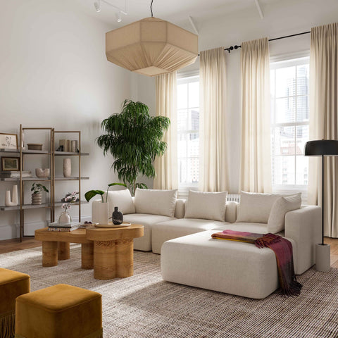 Hangover Cream Performance Linen 4-Piece Modular Sectional Model: TOV-L68788-SEC