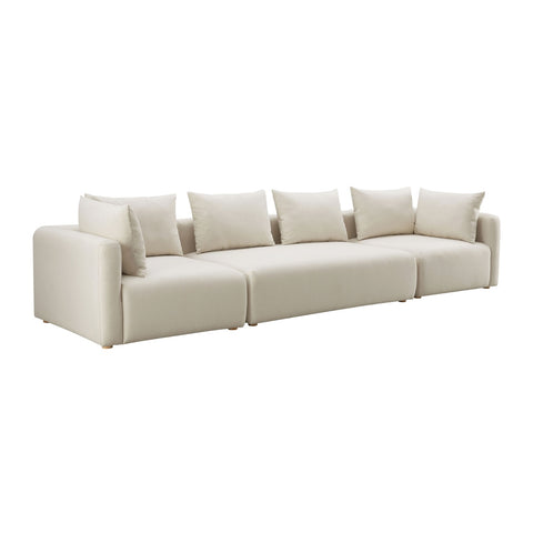 Hangover Cream Performance Linen 145" Long Sofa Model: TOV-L68788-SO1