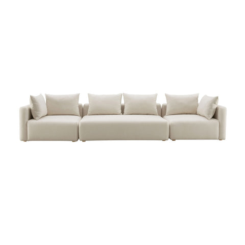 Hangover Cream Performance Linen 145" Long Sofa Model: TOV-L68788-SO1