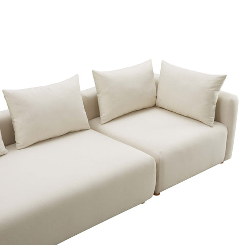 Hangover Cream Performance Linen 145" Long Sofa Model: TOV-L68788-SO1