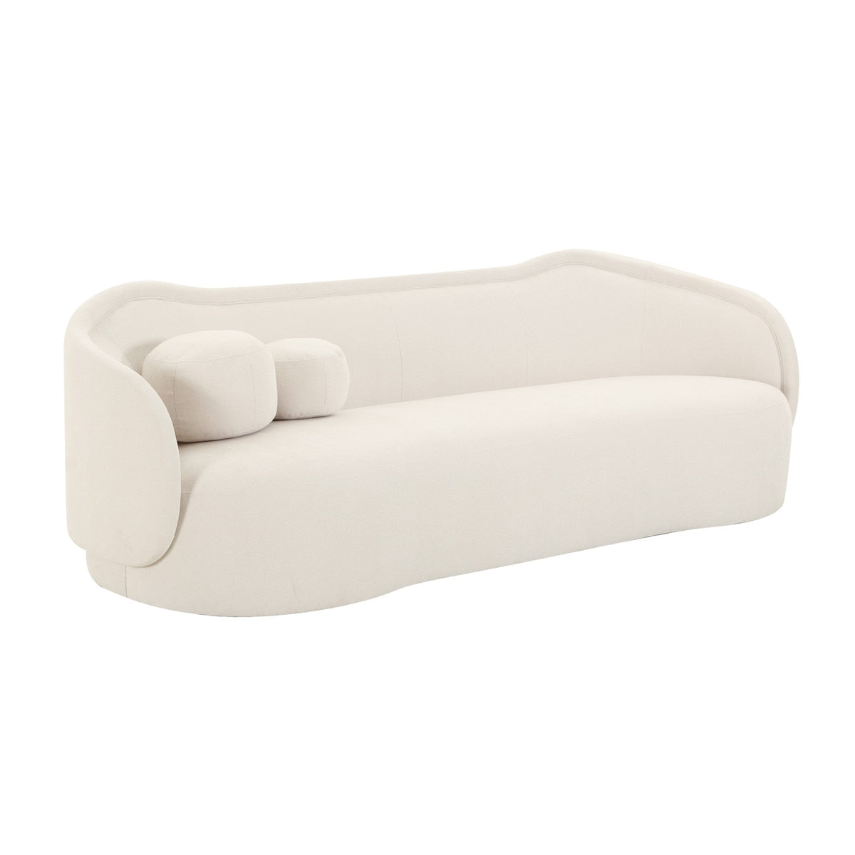 Circe Cream Textured Velvet Sofa Model: TOV-L68840