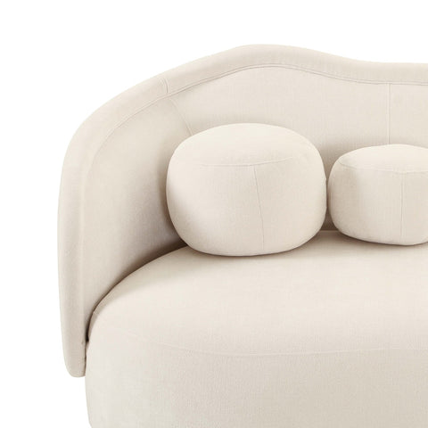 Circe Cream Textured Velvet Sofa Model: TOV-L68840