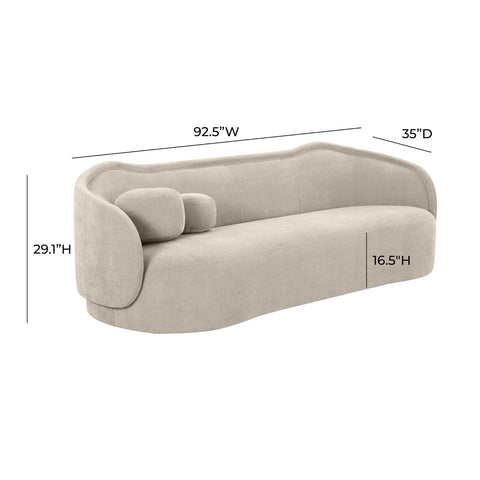 Circe Taupe Textured Velvet Sofa Model: TOV-L68841