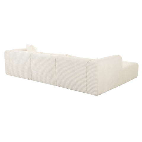 Tarra Fluffy Oversized Cream Corduroy Modular LAF Sectional Model: TOV-L68879-L68881
