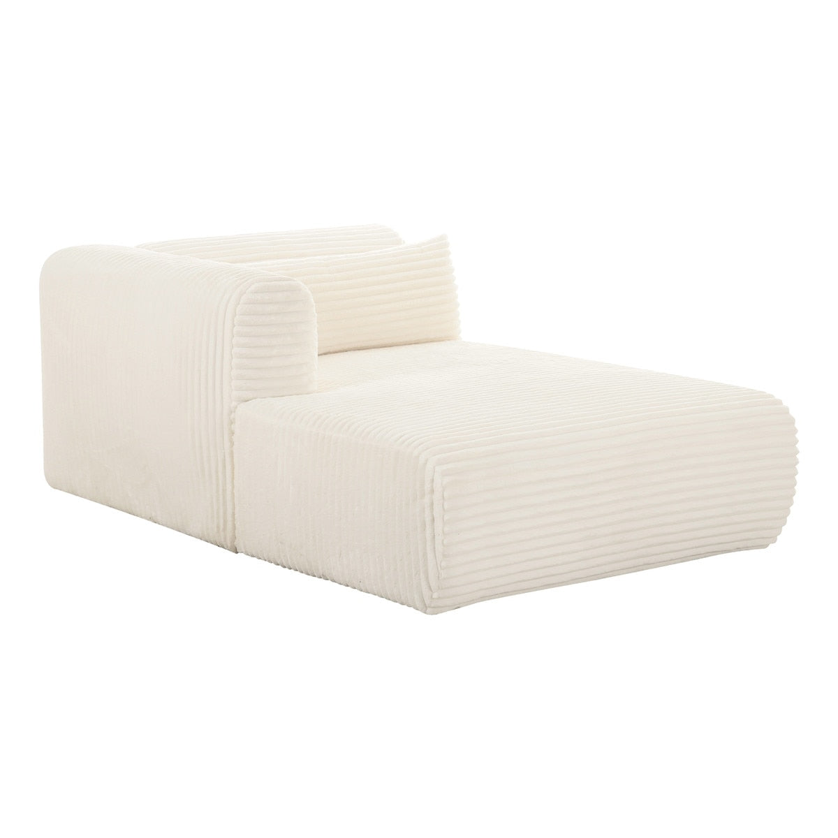 Tarra Fluffy Oversized Cream Corduroy Modular LAF Chaise Model: TOV-L68879