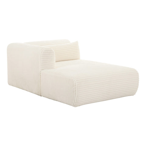 Tarra Fluffy Oversized Cream Corduroy Modular LAF Chaise Model: TOV-L68879