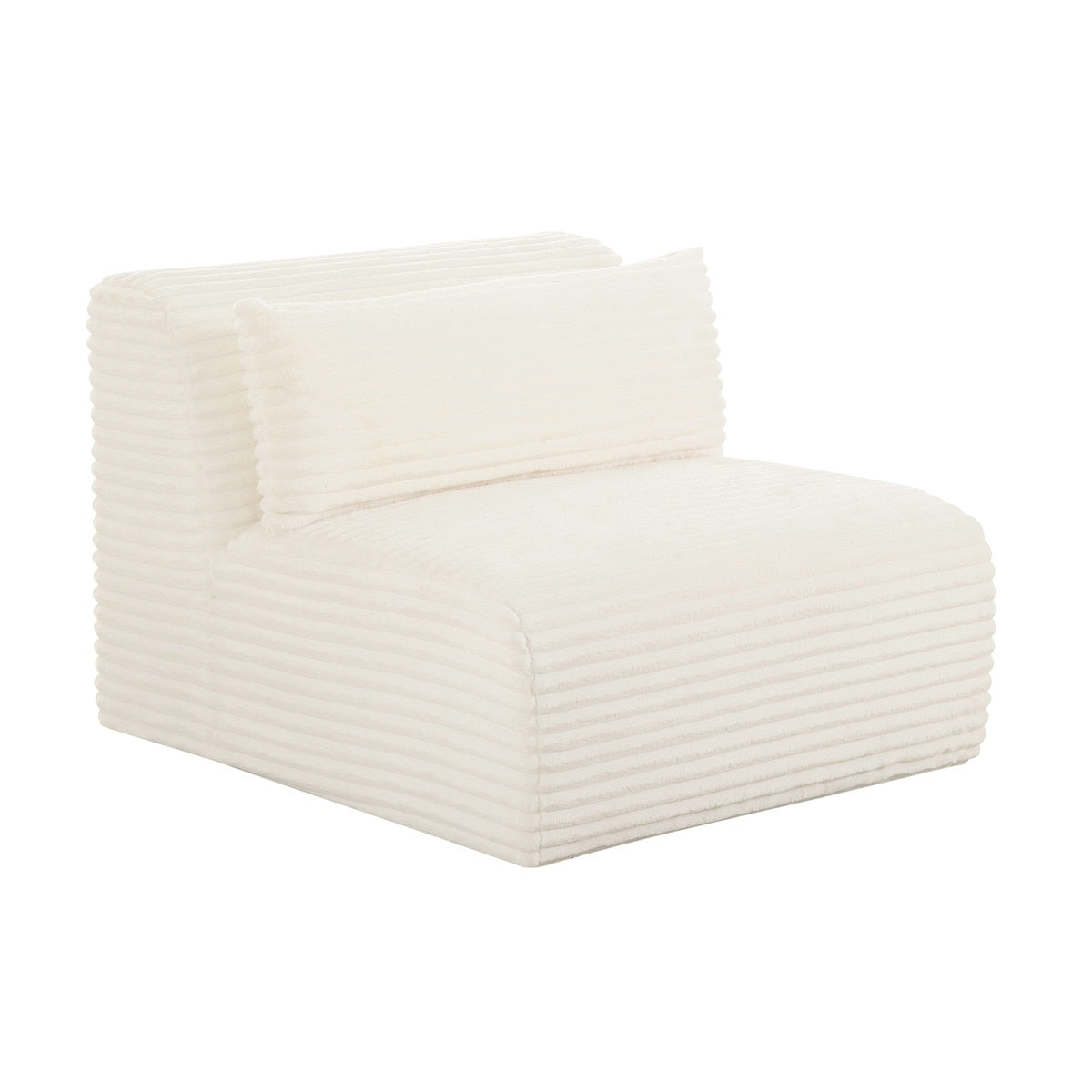 Tarra Fluffy Oversized Cream Corduroy Modular Armless Chair Model: TOV-L68880