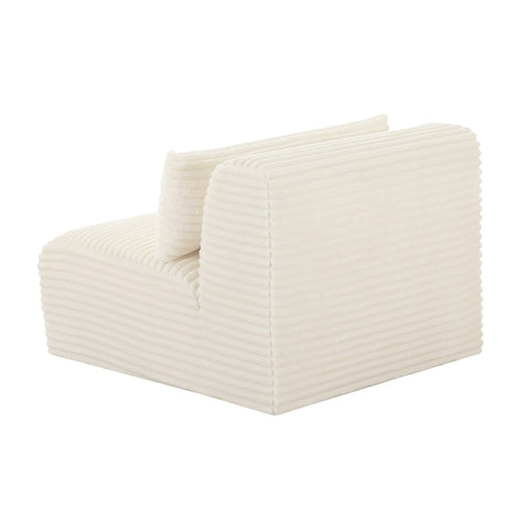 Tarra Fluffy Oversized Cream Corduroy Modular Armless Chair Model: TOV-L68880