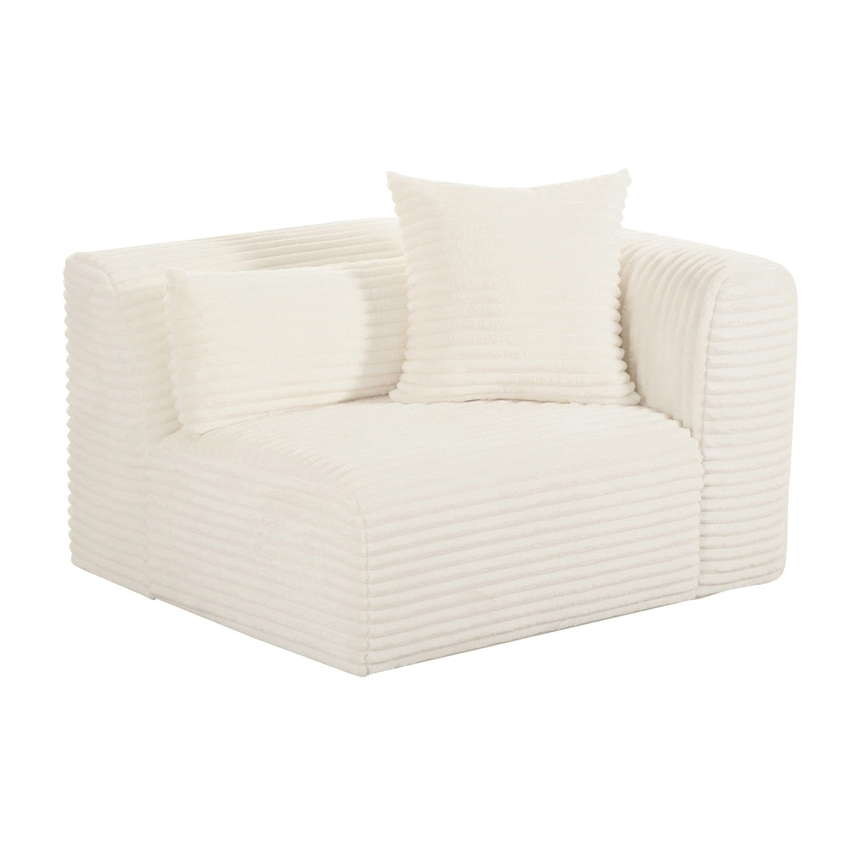 Tarra Fluffy Oversized Cream Corduroy Modular RAF Corner Chair Model: TOV-L68881