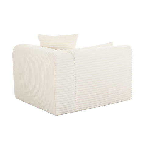 Tarra Fluffy Oversized Cream Corduroy Modular RAF Corner Chair Model: TOV-L68881