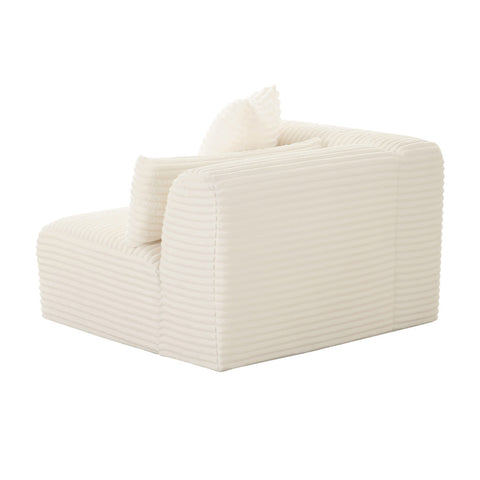 Tarra Fluffy Oversized Cream Corduroy Modular LAF Corner Chair Model: TOV-L68882