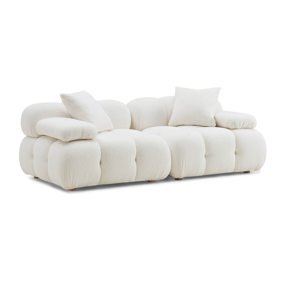 Calliope Cream Vegan Shearling Modular Loveseat Model: TOV-L68923