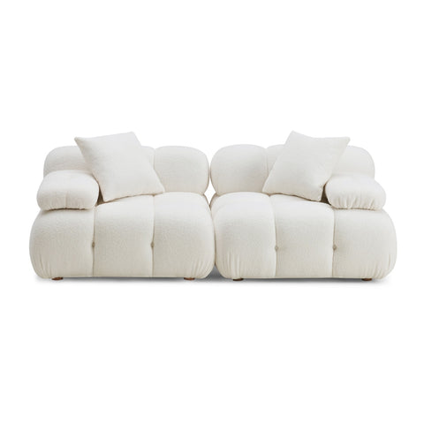 Calliope Cream Vegan Shearling Modular Loveseat Model: TOV-L68923