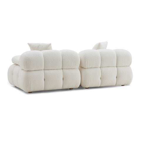 Calliope Cream Vegan Shearling Modular Loveseat Model: TOV-L68923