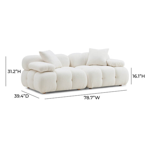 Calliope Cream Vegan Shearling Modular Loveseat Model: TOV-L68923