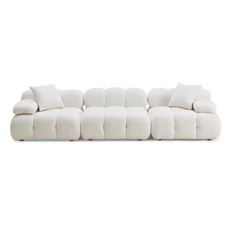 Calliope Cream Vegan Shearling Modular Sofa Model: TOV-L68924