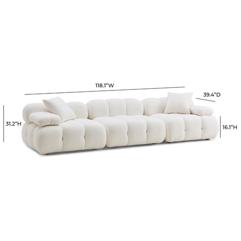 Calliope Cream Vegan Shearling Modular Sofa Model: TOV-L68924