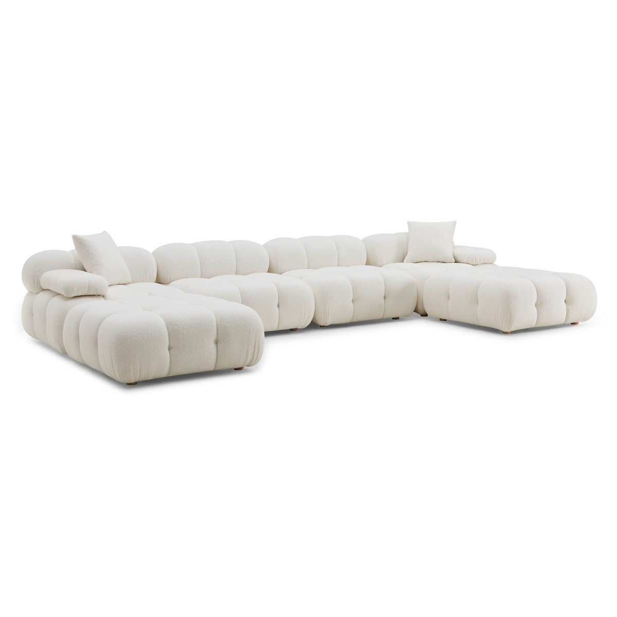 Calliope Cream Vegan Shearling 6-piece Modular U-Sectional Model: TOV-L68925-SEC