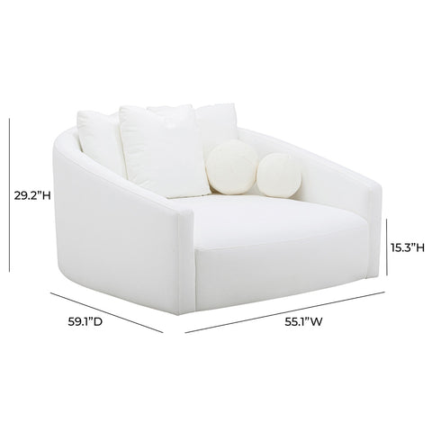 Hanim Cream Linen Daybed Model: TOV-L68938
