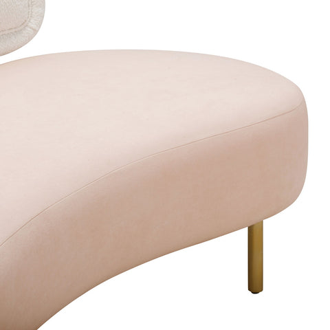 Tischa Cream Boucle & Blush Velvet Sofa Model: TOV-L68940