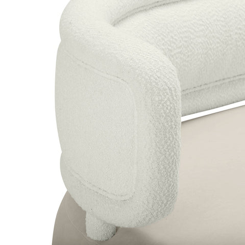 Tischa Cream Boucle & Grey Velvet Sofa Model: TOV-L68941