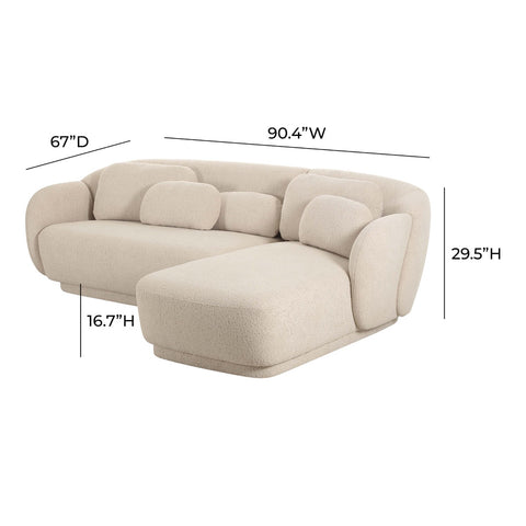 Misty Cream Boucle Sectional - RAF Model: TOV-L68956-SEC