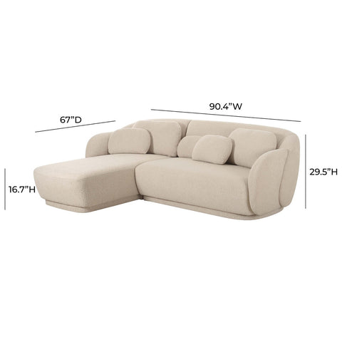 Misty Cream Boucle Sectional - LAF Model: TOV-L68957-SEC